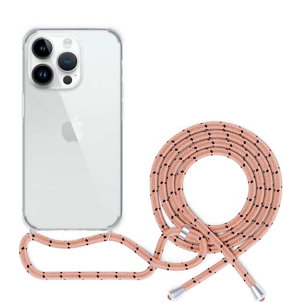 Epico iPhone 13 Pro rózsaszín átlátszó tok nyakpánttal