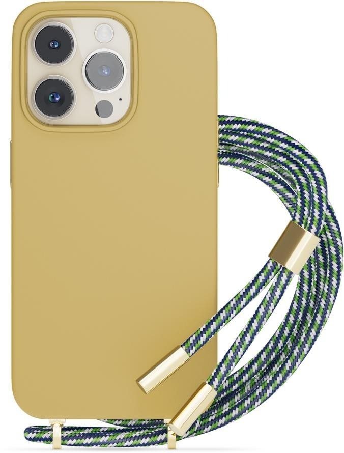 Epico iPhone 14 Pro Max szilikon tok nyakpánttal - homok