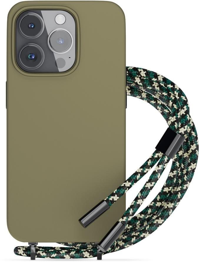 Epico iPhone 14 Pro Max szilikon tok nyakpánttal - zöld