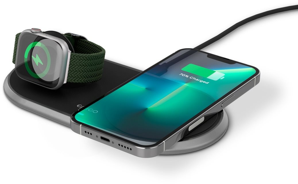 Epico vezeték nélküli fém töltő Apple Watch-hoz és iPhone-hoz adapterrel - fekete