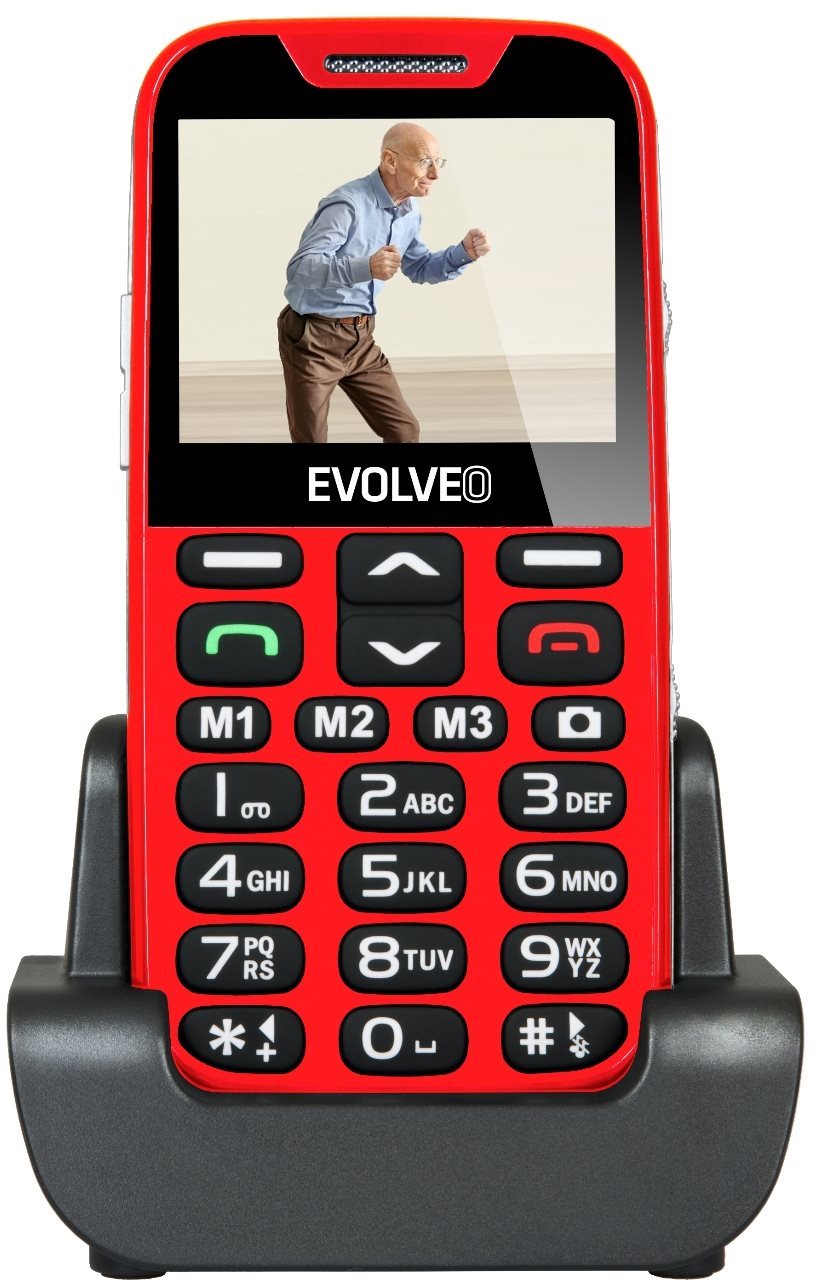 EVOLVEO EasyPhone XD piros-ezüst