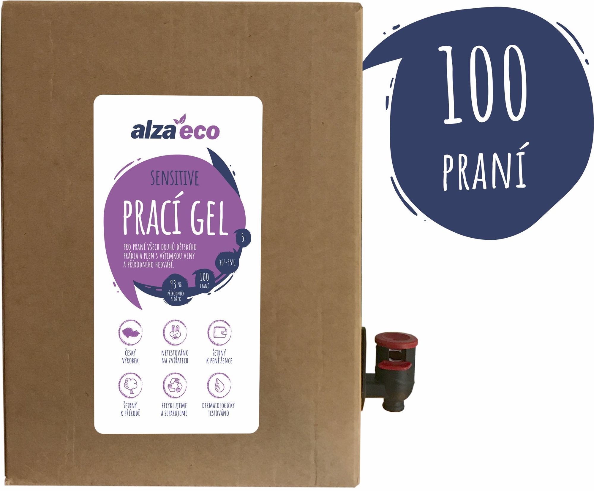 AlzaEco Sensitive mosógél 5 l (100 mosás)