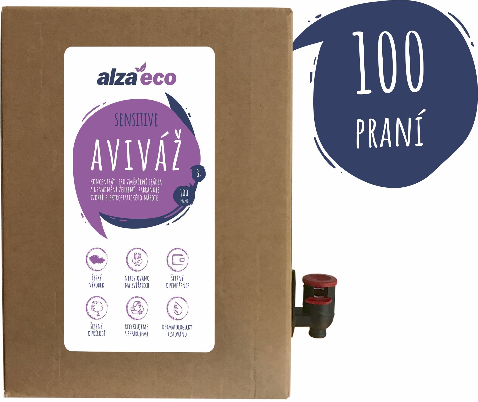 AlzaEco Sensitive öblítő 3 l (100 mosáshoz)