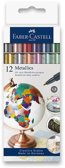 Faber-Castell fémes színek, 12 színű