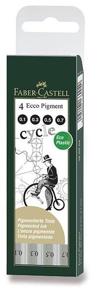 Faber-Castell Ecco Pigment 0,2, 0,4, 0,6, 0,8 mm - 4 darabos készlet