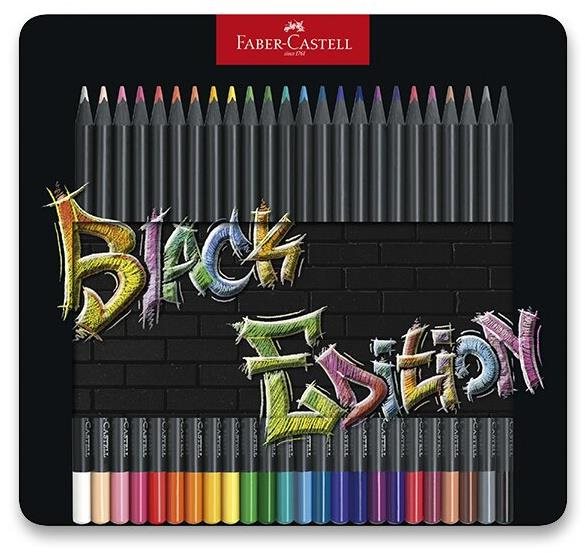 FABER-CASTELL Black Edition, fémdobozban, 24 szín