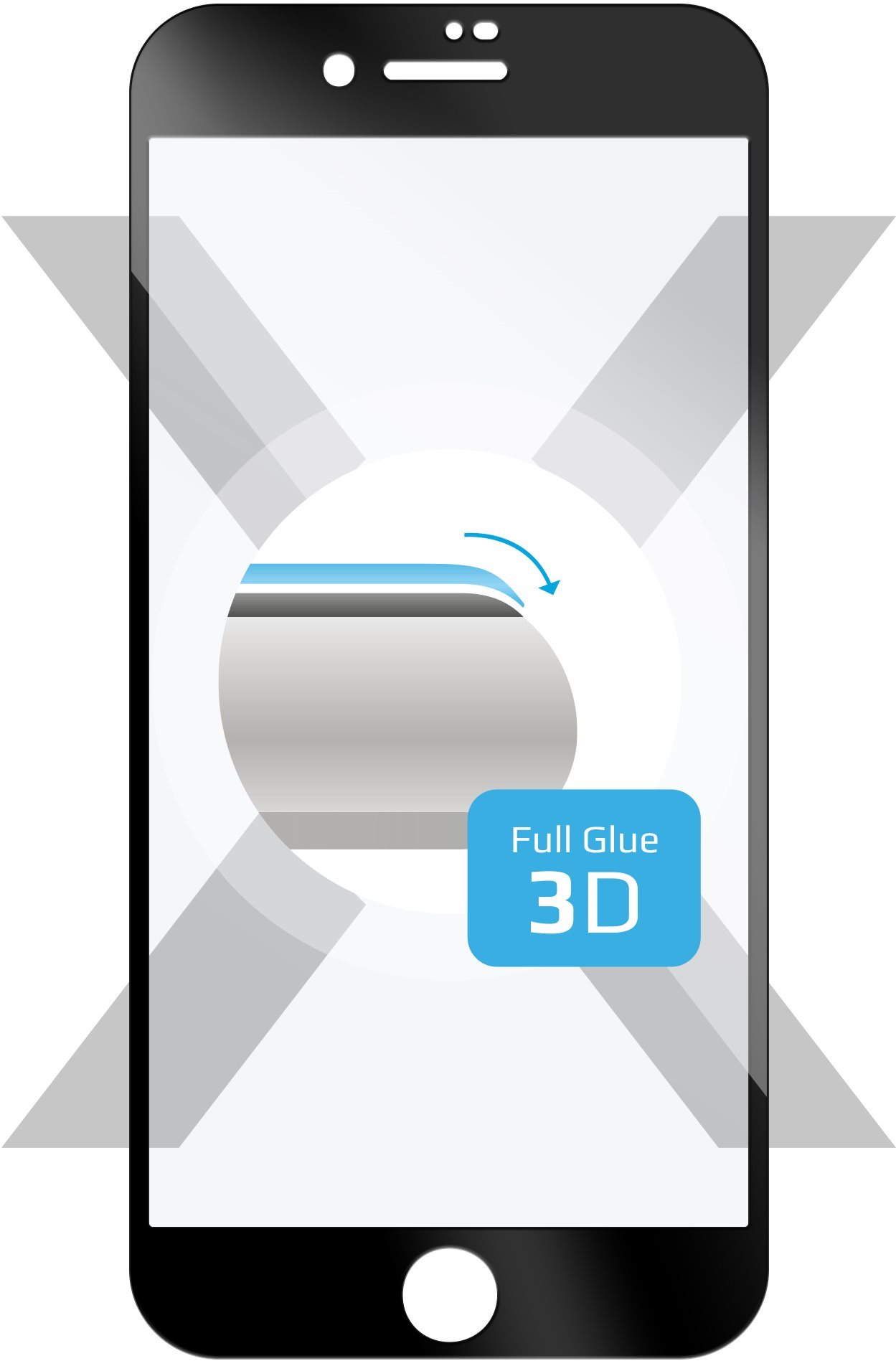 FIXED Full Cover Apple iPhone 6/ 6S/ 7/ 8/ SE (2020 / 2022) 3D üvegfólia - fekete