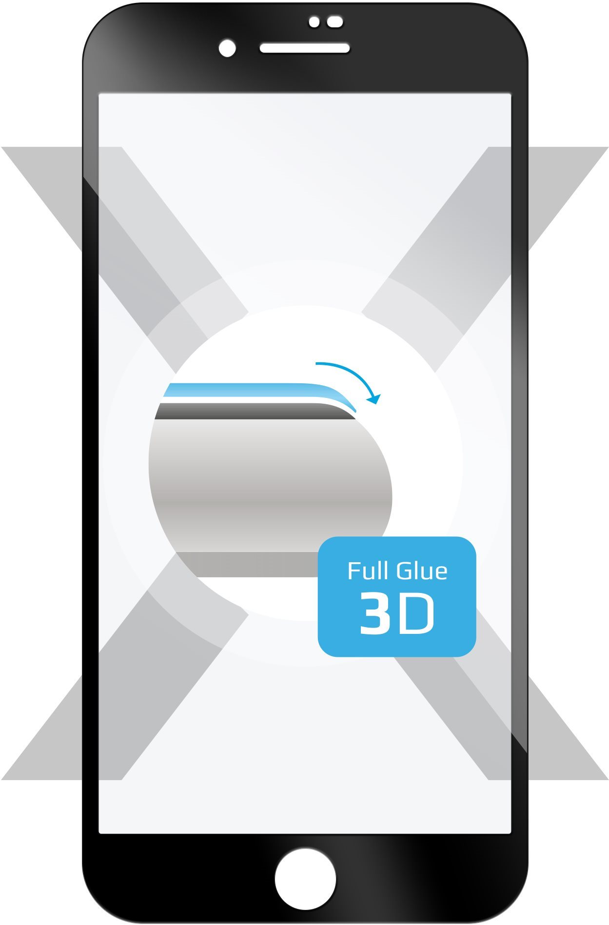 FIXED Full-Cover Apple iPhone 7 Plus / 8 Plus 3D üvegfólia - fekete