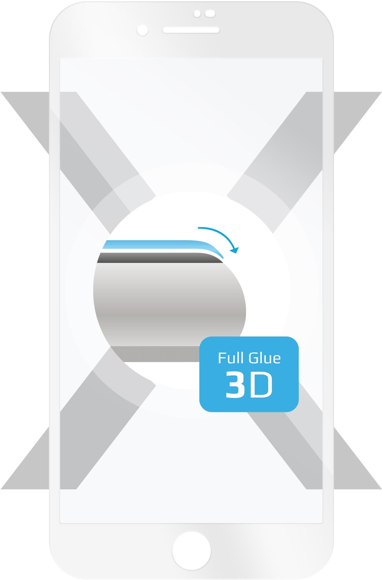 FIXED Full-Cover Apple iPhone 7 Plus/8 Plus 3D üvegfólia - fehér