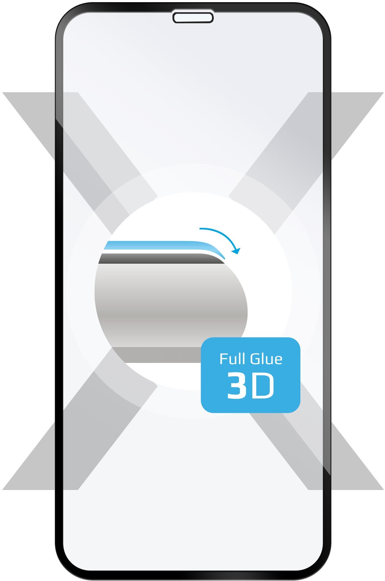 FIXED Full-Cover Apple iPhone X/XS/11 Pro 3D üvegfólia - fekete