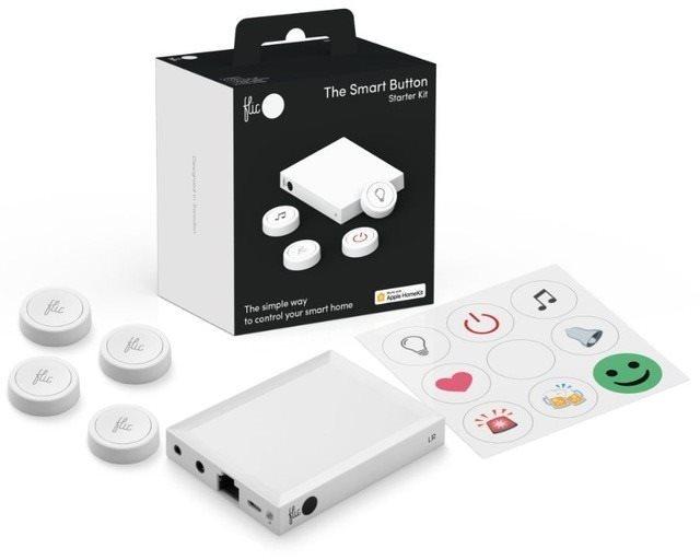 Flic 2 Starter Kit - 4x okos Bluetooth gomb, Hub LR, hálózati adapter, matricák