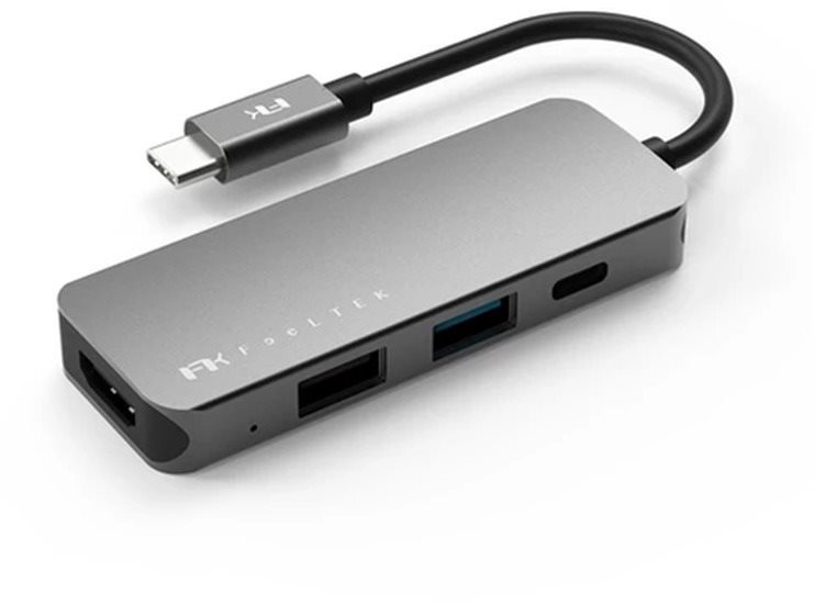 Feeltek Portable 4 in 1 USB-C Hub, silver