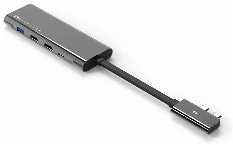 Feeltek Portable 9 in 2 USB-C Hub, gray