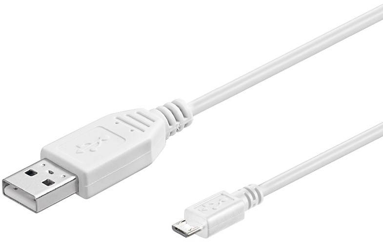 PremiumCord USB-A 2.0 to micro USB-B - 5m, fehér
