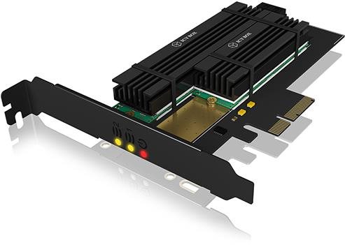 ICY BOX IB-PCI215M2-HSL PCIe bővítőkártya 2x M.2 SSD-hez hűtőbordával