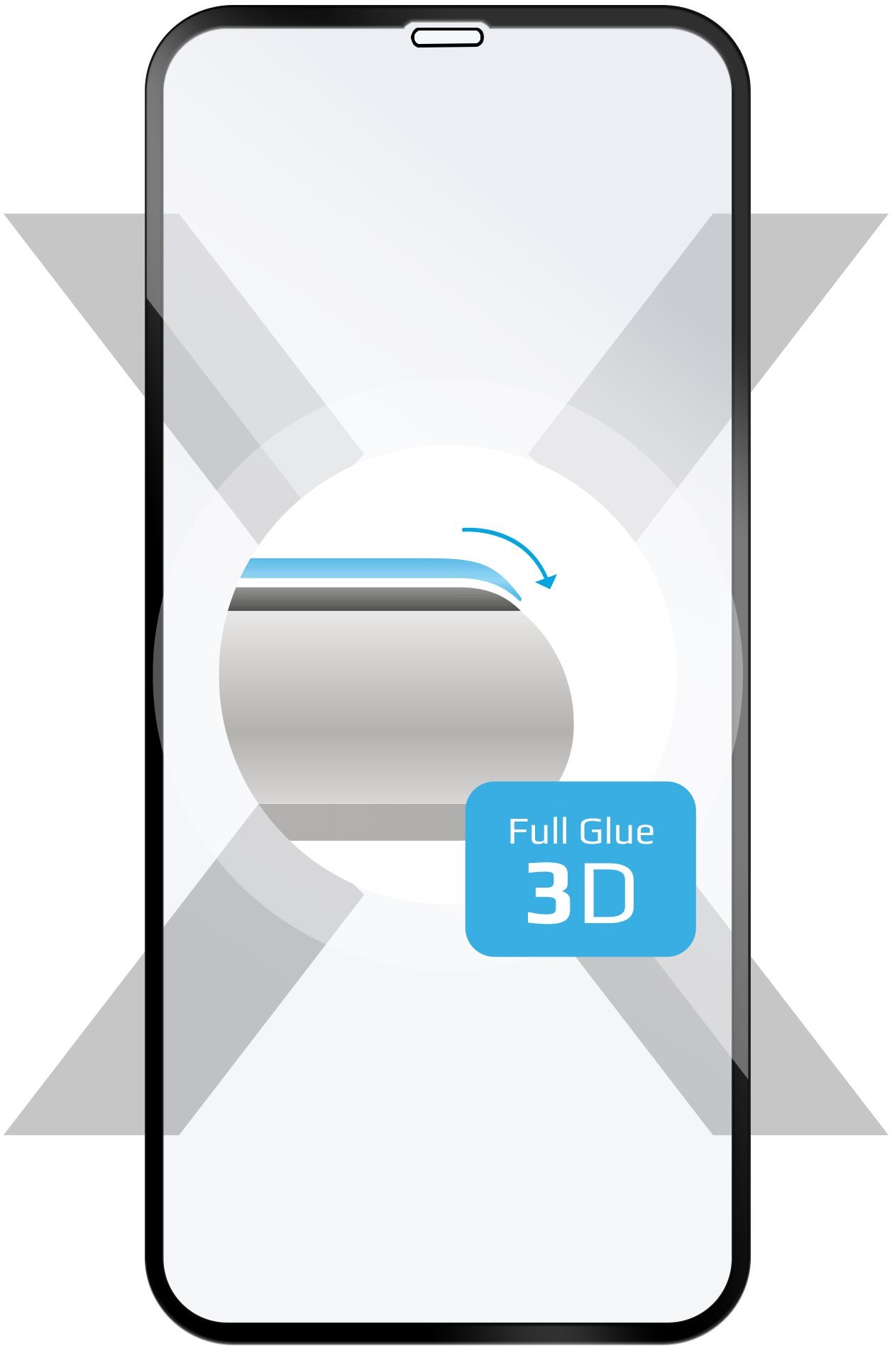FIXED Full-Cover iPhone XS Max/ 11 Pro Max 3D üvegfólia - fekete