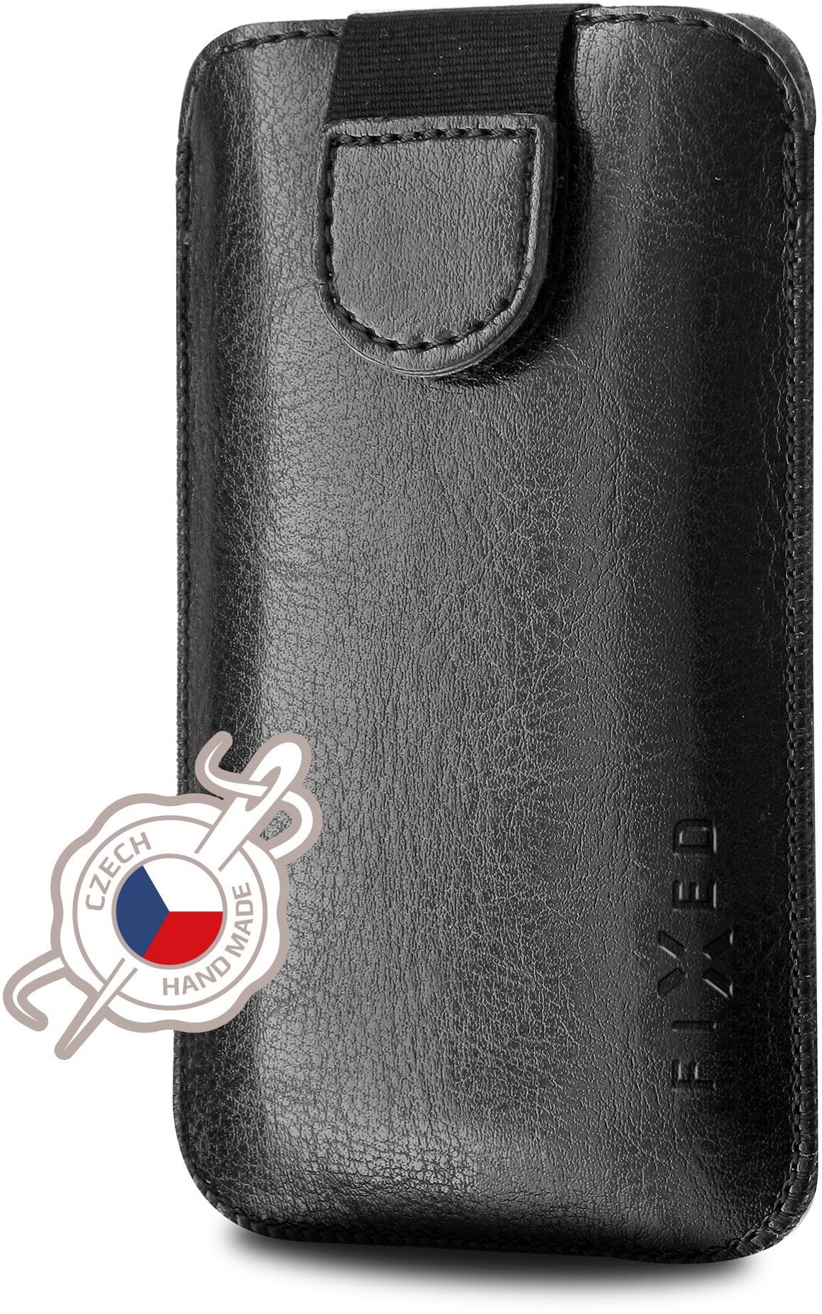 FIXED Soft Slim 4XL+ fekete zárható PU bőr telefontok
