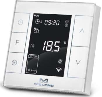 Okos termosztát MCOHome termosztát vízmelegítéshez és kazánokhoz V2, Z-Wave Plus, fehér