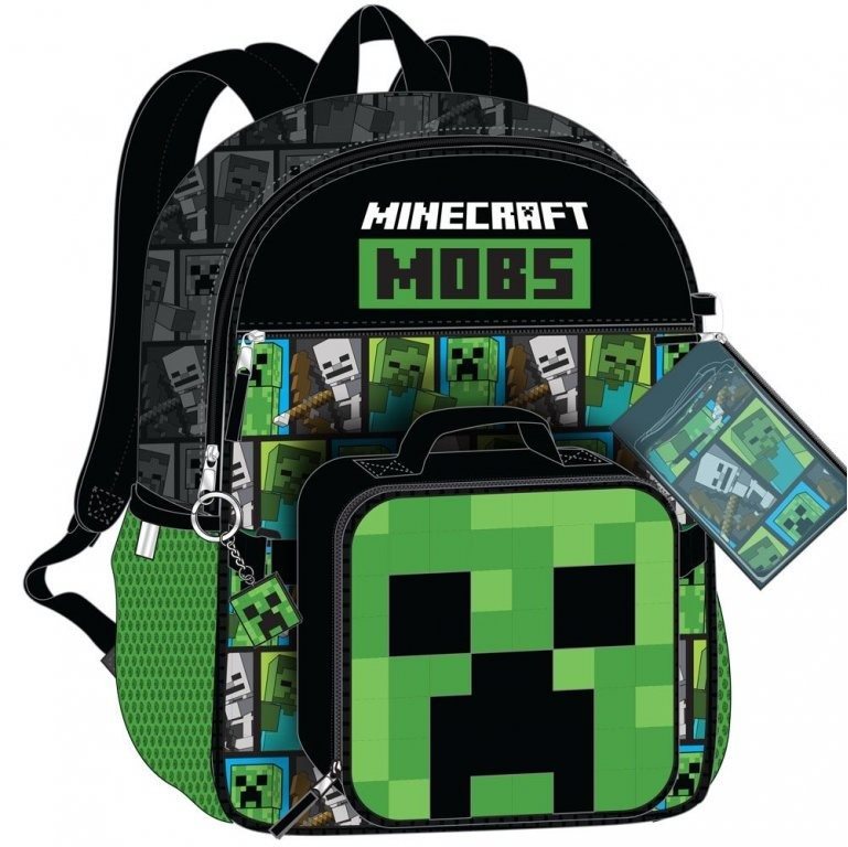 Minecraft - Mobs - Hátizsák, tornazsák, uzsonnás doboz, tolltartó, kulcstartó