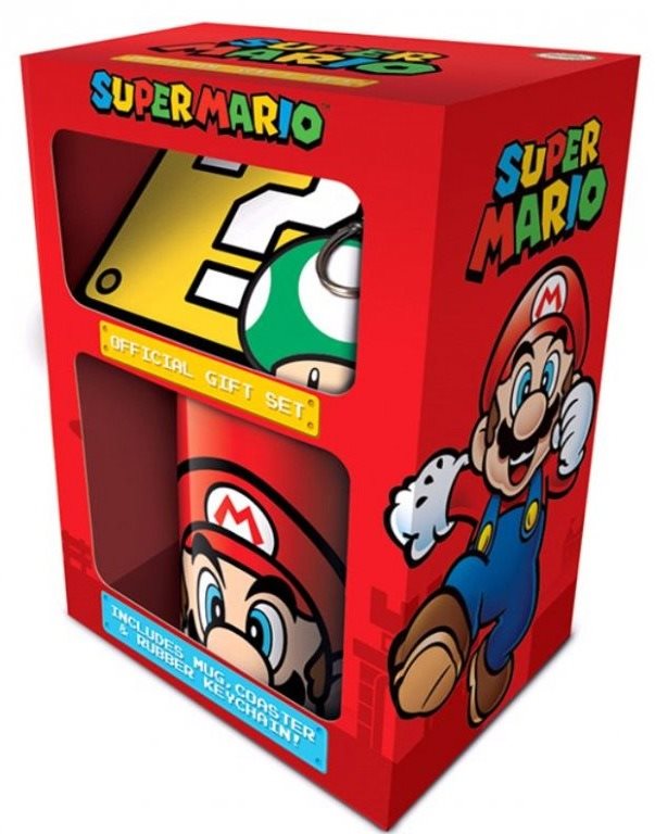 Super Mario - bögre + kulcstartó + poháralátét