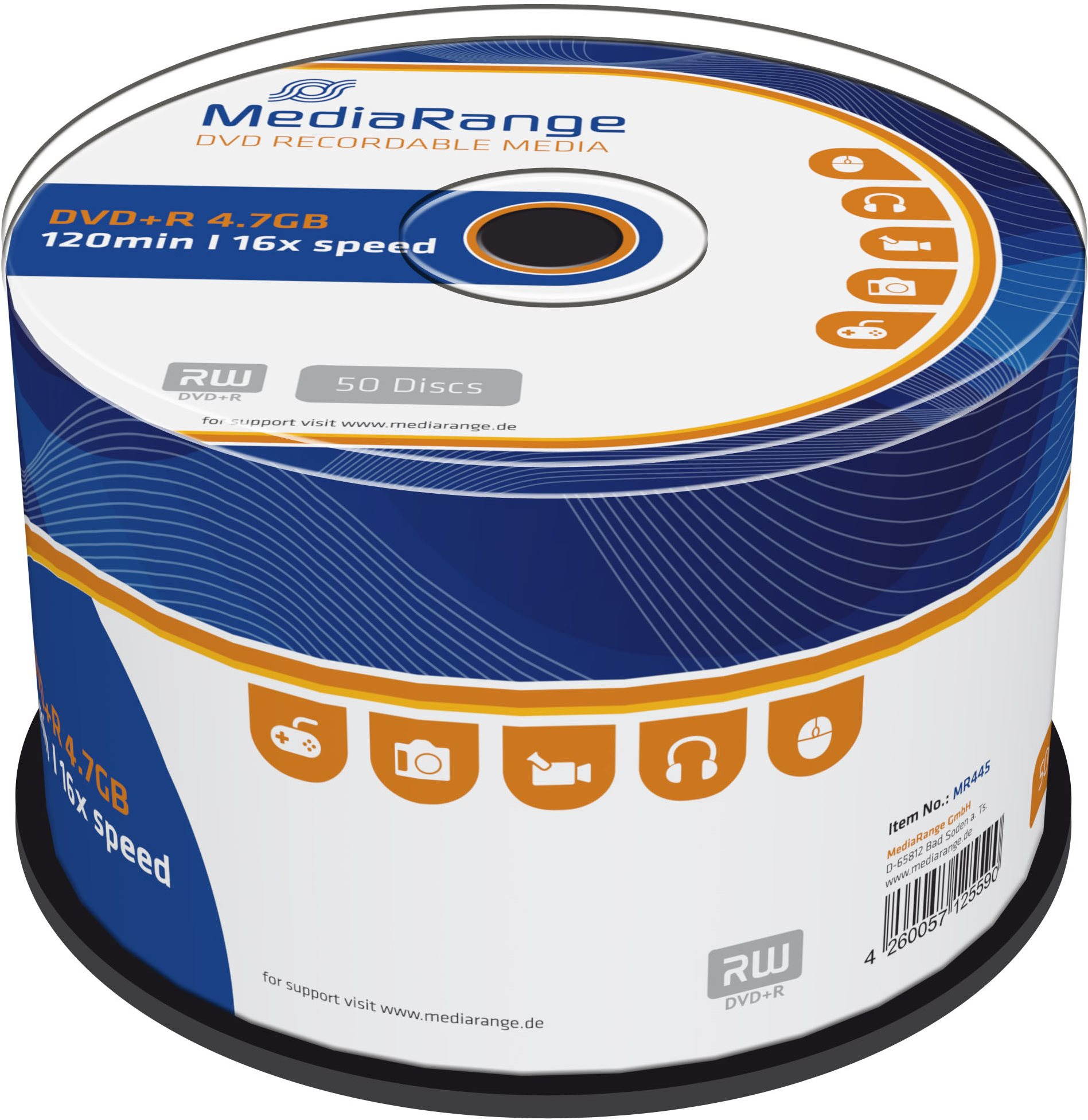 Média MediaRange DVD+R 50db hengeres csomagolásban