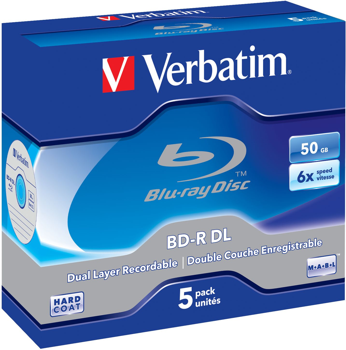 Verbatim BD-R 50GB Dual Layer 6x, 5 db - tokokban