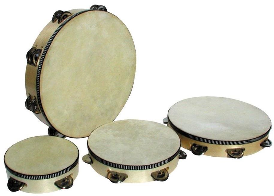 Goldon tamburin hártyával és csörgőkkel, 15 cm