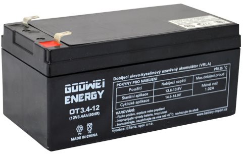 GOOWEI ENERGY Karbantartásmentes ólomakkumulátor OT3.4-12, 12V, 3,4Ah