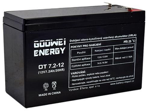 GOOWEI ENERGY Karbantartásmentes ólomakkumulátor OT7.2-12, 12 V, 7,2 Ah