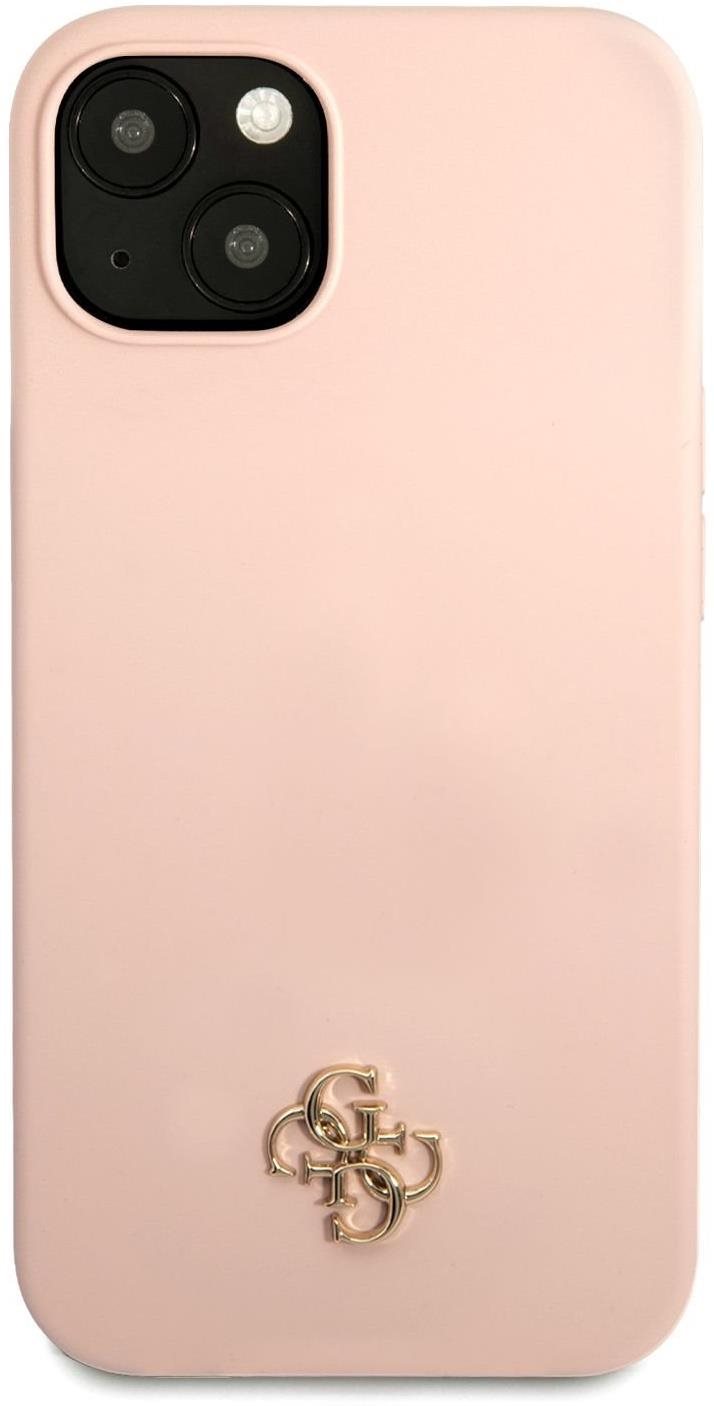 Guess 4G Silicone Metal Logo tok Apple iPhone 13 mini készülékhez Pink