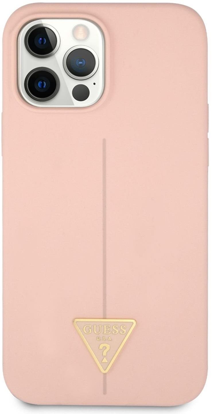 Guess Silicone Line Triangle tok Apple iPhone 12/12 Pro készülékhez Pink