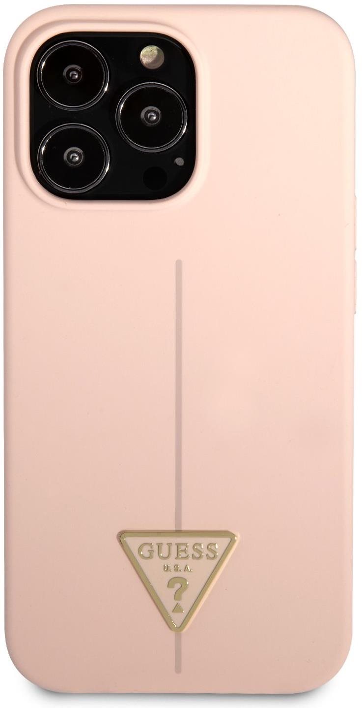 Guess Silicone Line Triangle borító Apple iPhone 13 Pro Pinkhez