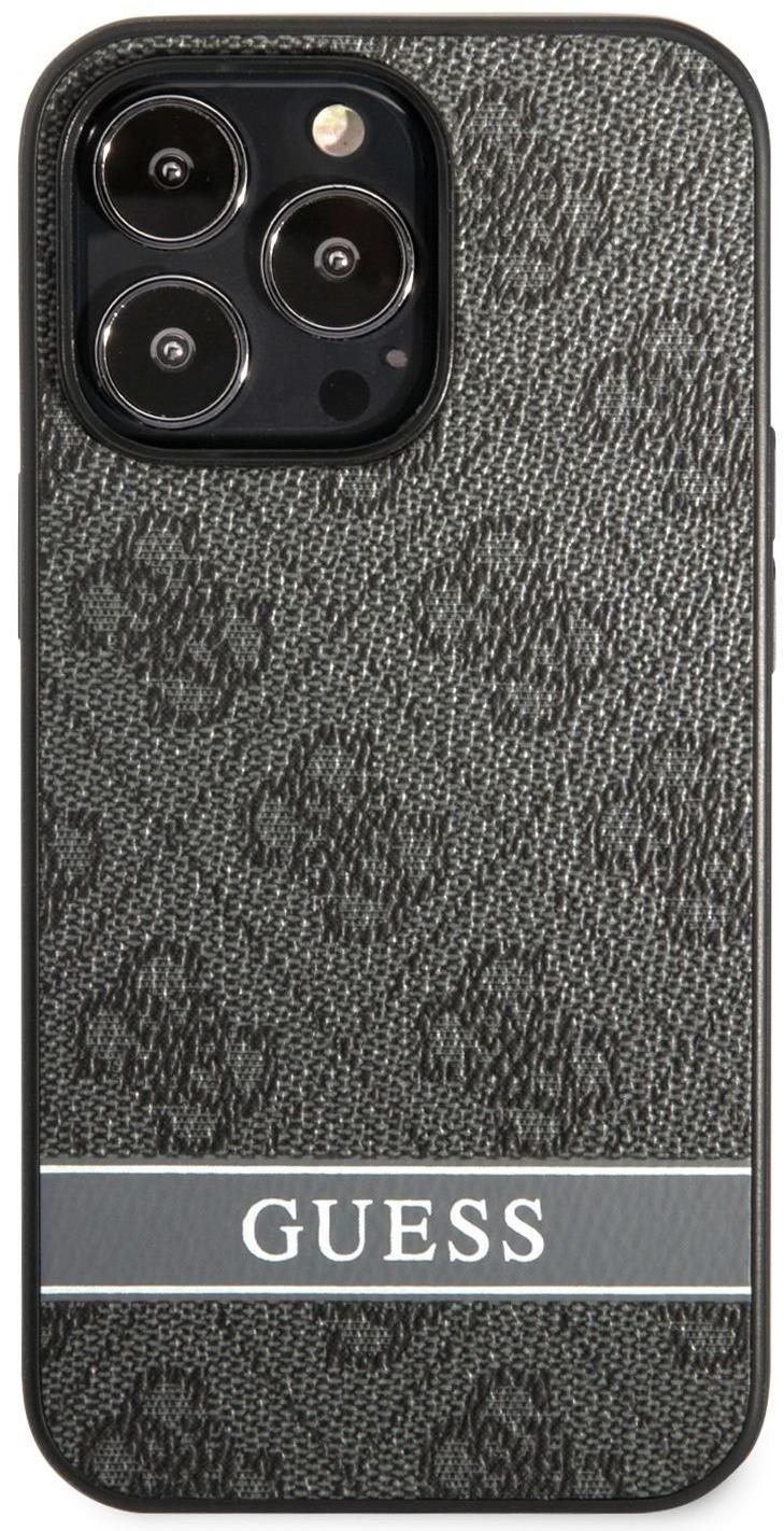 Guess PU 4G Stripe borító Apple iPhone 13 Pro Max-hoz, Szürke