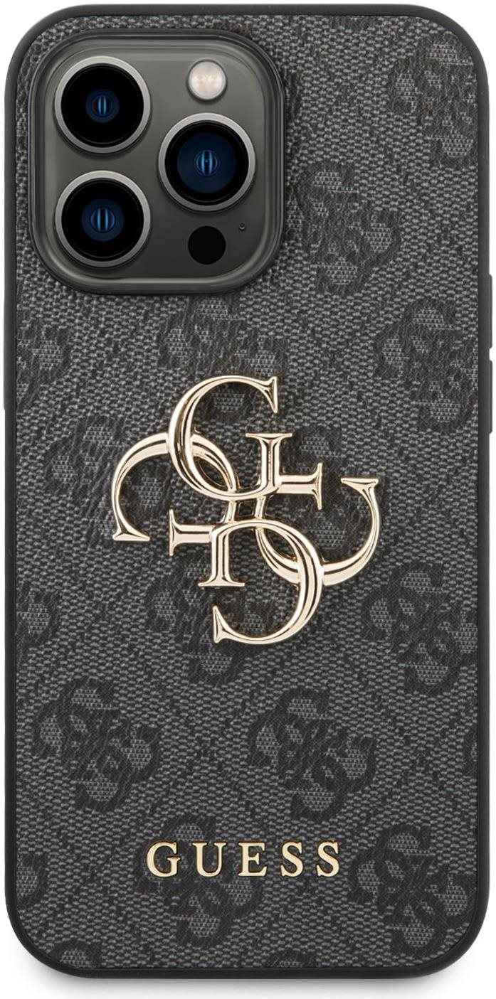 Guess PU 4G Metal Logo Hátlap tok az iPhone 14 Pro Max készülékhez - szürke