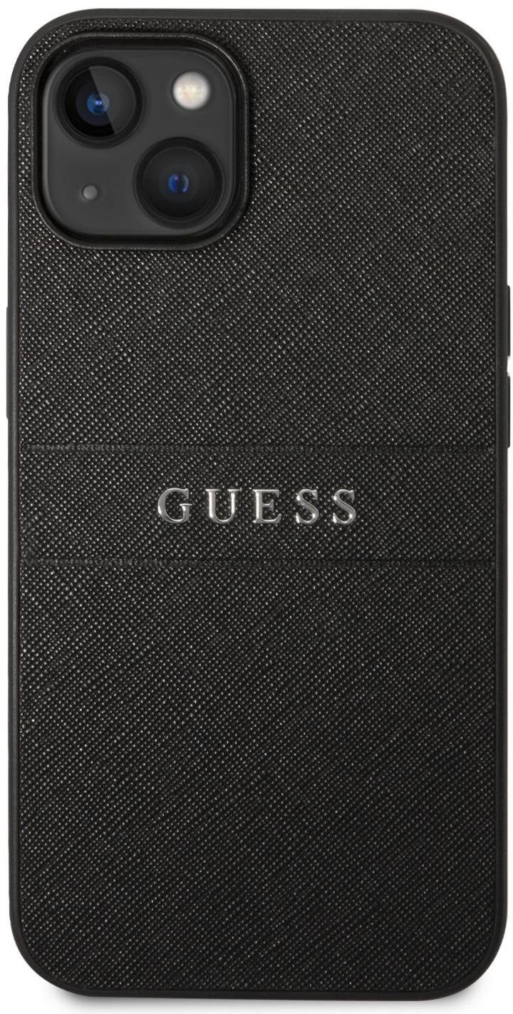 Guess PU Leather Saffiano Hátlap tok az iPhone 14 készülékhez - fekete