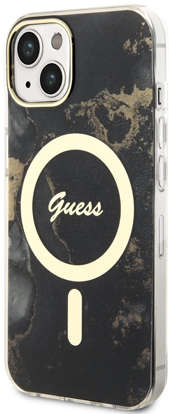 Guess Marble IML MagSafe kompatibilis iPhone 13 hátlap tok, fekete