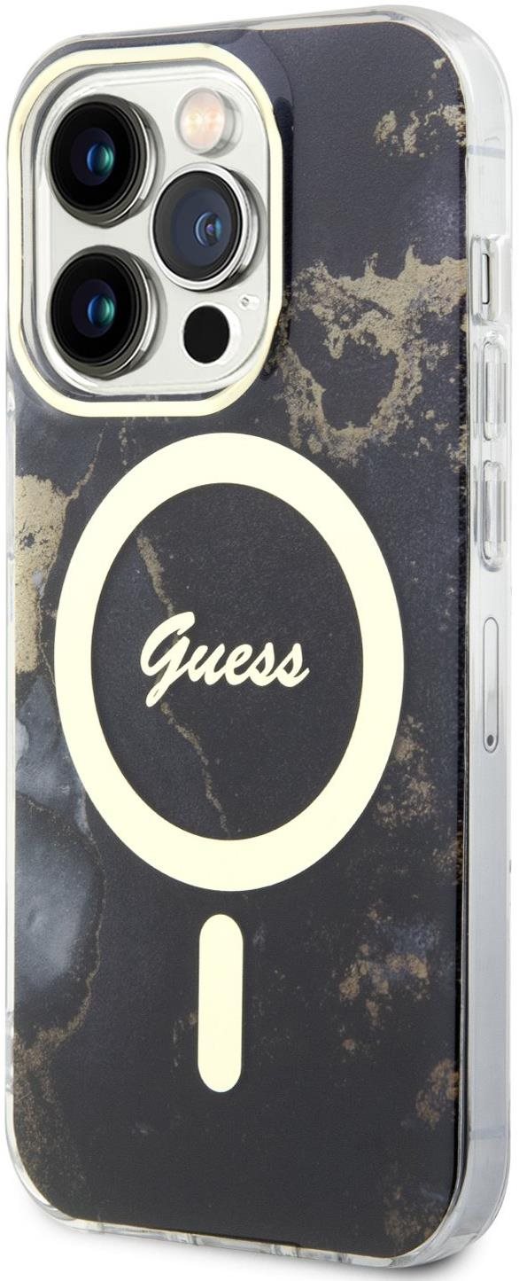 Guess Marble IML MagSafe kompatibilis iPhone 13 Pro hátlap tok, fekete