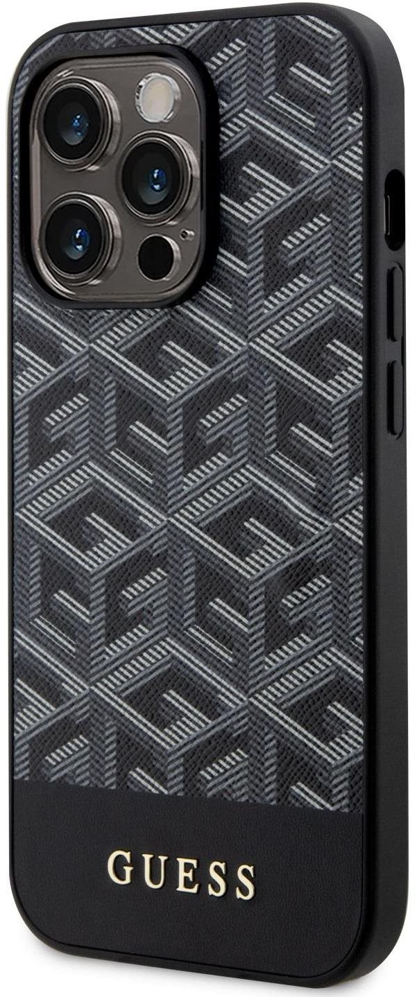 Guess PU G Cube MagSafe kompatibilis iPhone 14 Pro hátlap tok, fekete