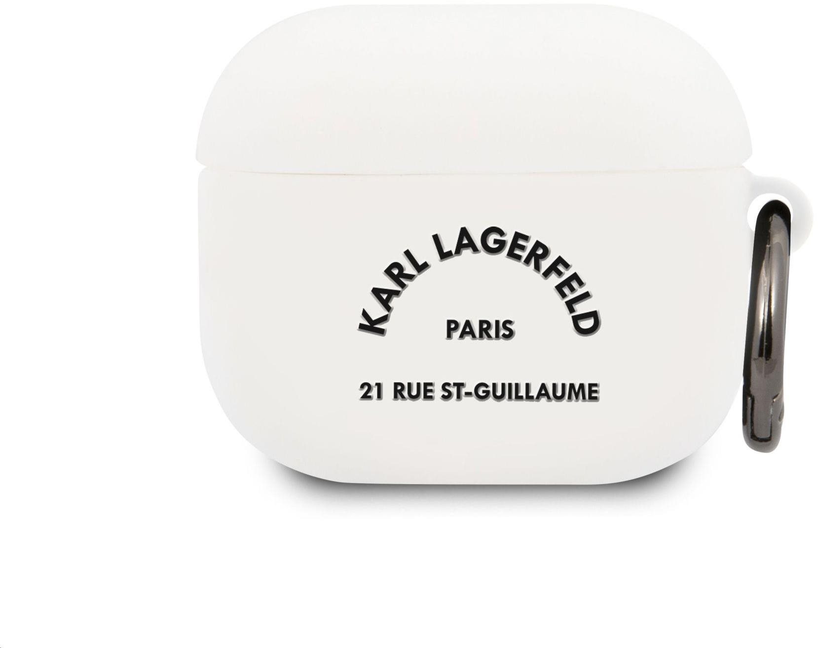 Karl Lagerfeld Rue St Guillaume szilikon tok Apple Airpods 3 fehér készülékhez