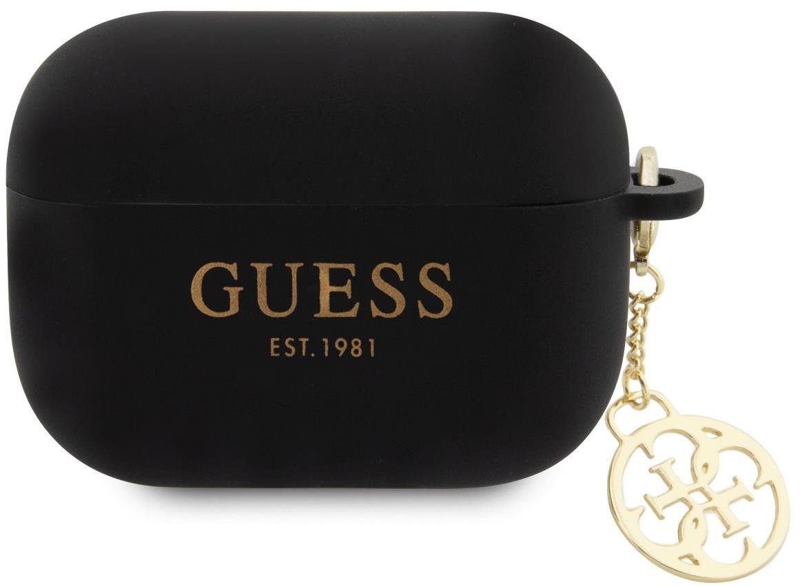 Guess 4G Charms Airpods Pro 2 fekete szilikon tok