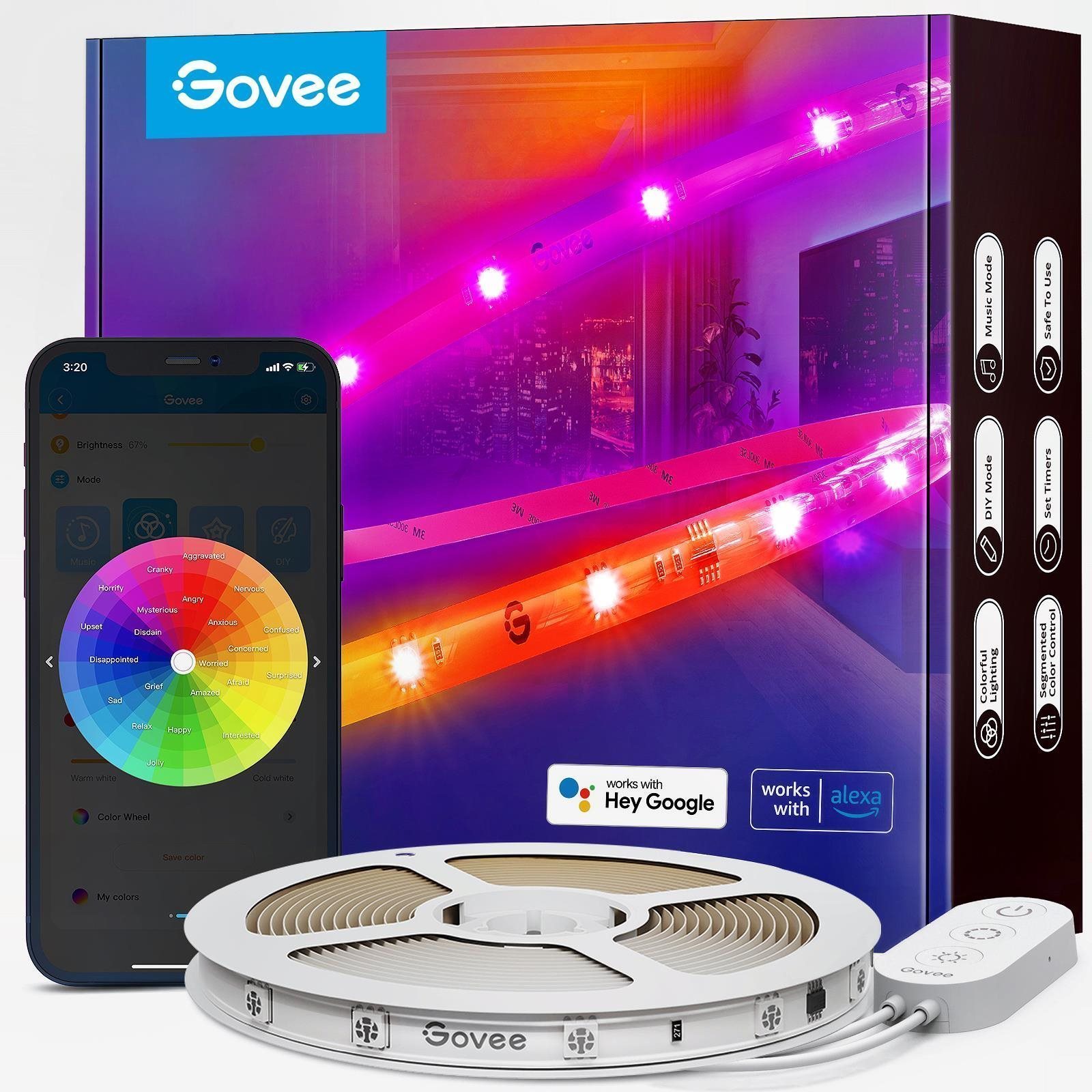 Govee WiFi RGBIC Smart PRO LED szalag 5 m - extra tartós