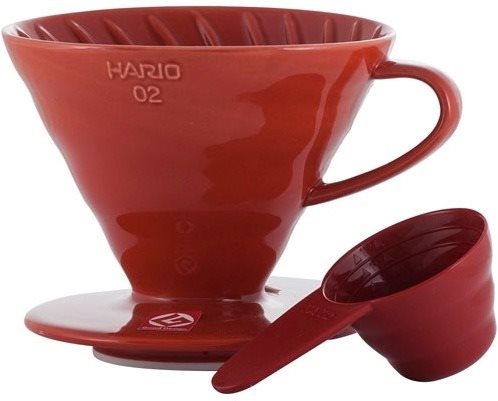 Hario Dripper V60-02, kerámia, piros