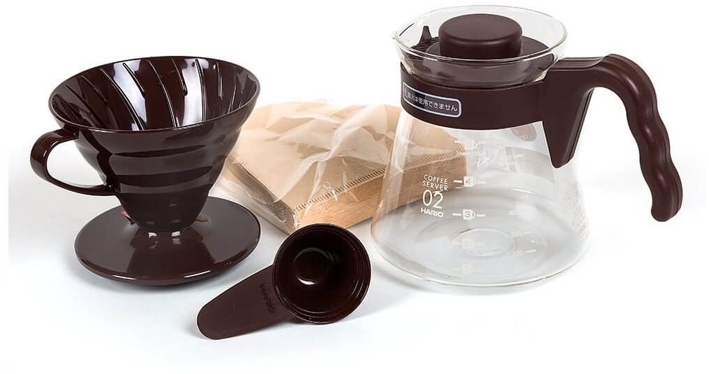 Filteres kávéfőző Hario V60 Pour Over Kit, barna, szett (dripper+kanna+szűrők)