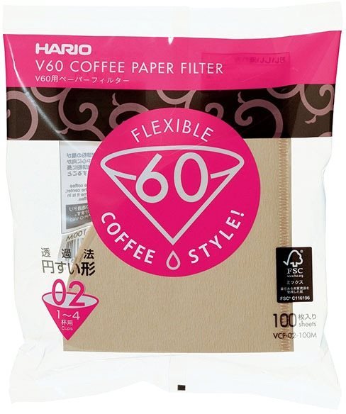 Kávéfilter Hario papírfilter V60-02, nem fehérített, 100db
