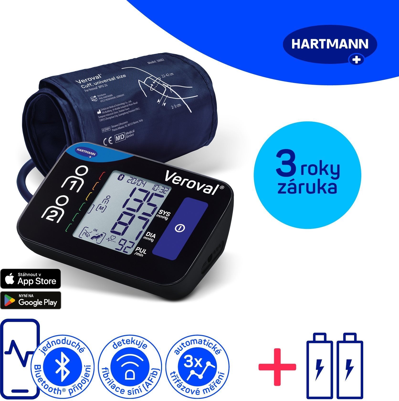 HARTMANN Veroval Compact + Connect AFIB és Bluetooth csatlakozással