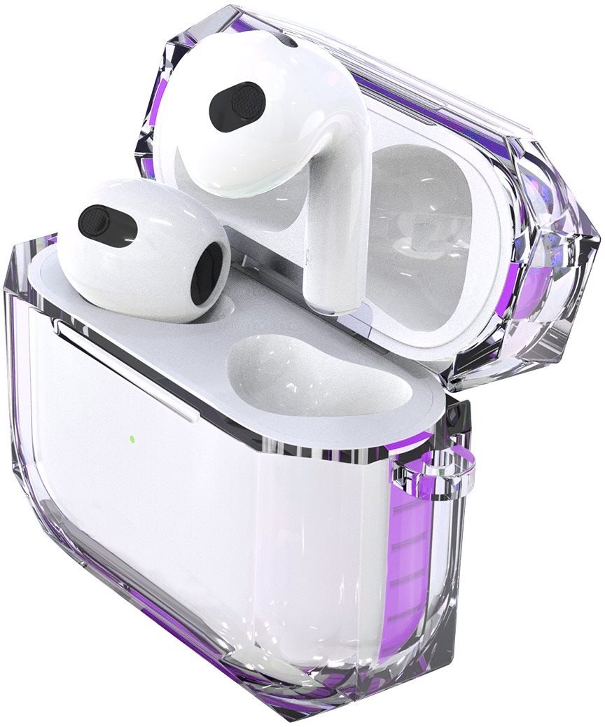 Hishell Two Colour Clear Case for Airpods 3 purple