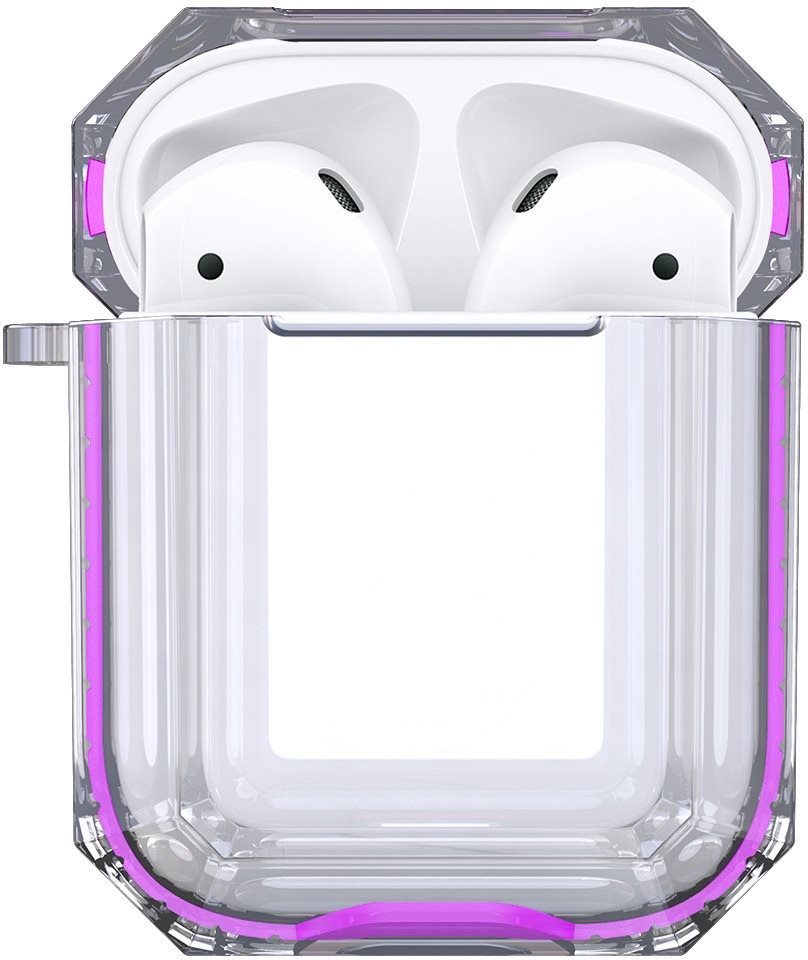 Hishell Two Colour Clear Case for Airpods 1&2 purple