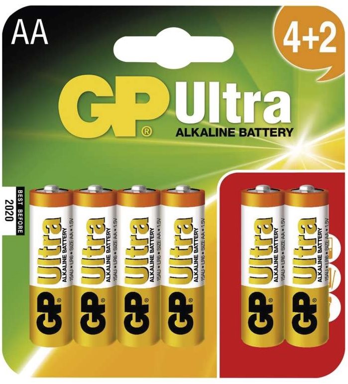 GP Ultra Alkaline LR06 (AA) 4+2 db buborékfóliában