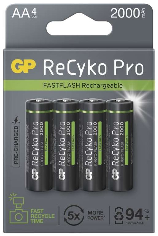 Tölthető elem GP ReCyko Pro Photo Flash AA (HR6), 4 db