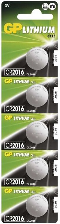 GP CR2016, lítium, 5 db buborékcsomagolásban